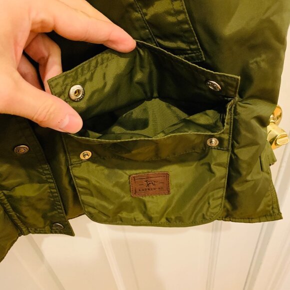 Lauren RL Ralph Lauren Vest Womens Medium Green Hunting Dog Print - Picture 9 of 12